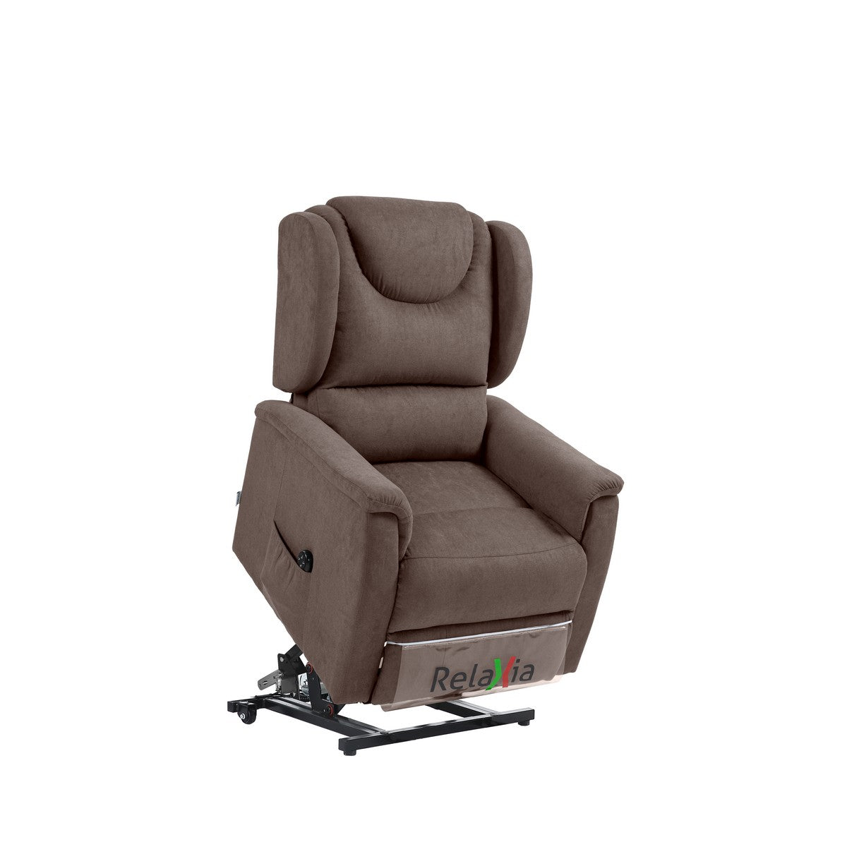 Poltrona Reclinabile Leda, Marrone, Ciniglia, 72x92x104 cm, Seven Design