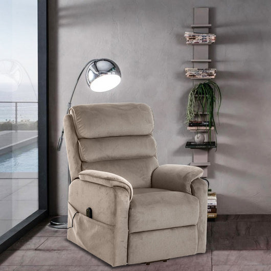 Poltrona Reclinabile Grazia Plus, Tortora, Ciniglia, 81x91x107 cm, Seven Design