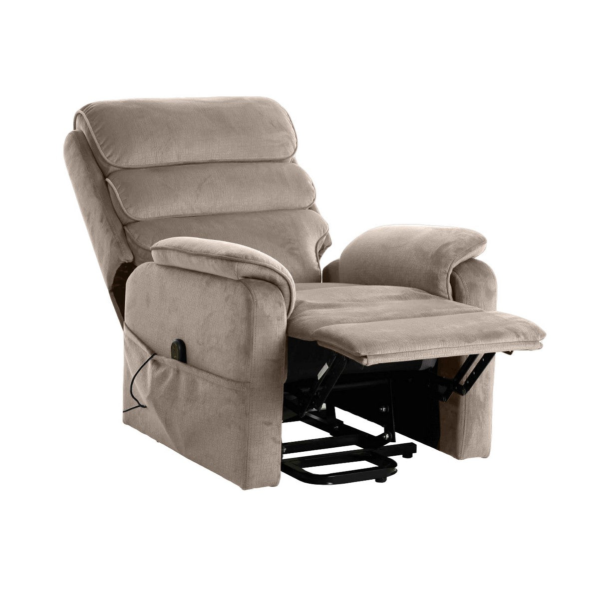 Poltrona Reclinabile Grazia Plus, Tortora, Ciniglia, 81x91x107 cm, Seven Design