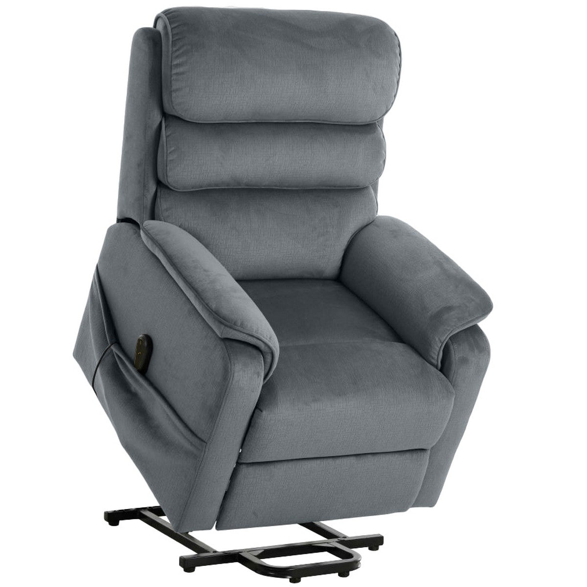 Poltrona Reclinabile Grazia Plus, Grigio, Ciniglia, 81x91x107 cm, Seven Design