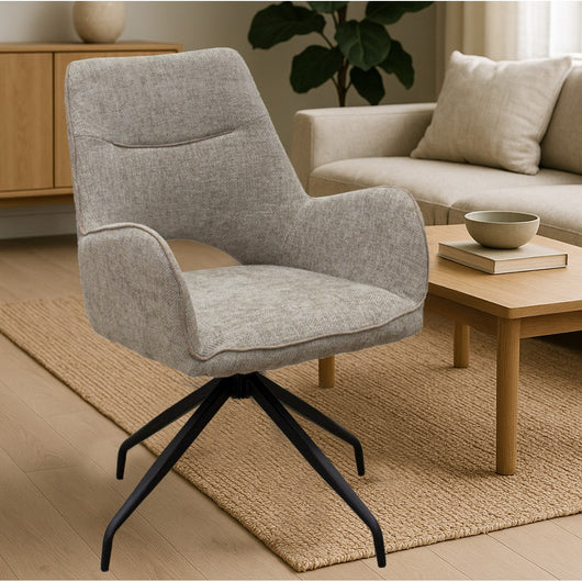 Set di 2 Sedie Brigitte, Tortora, Ciniglia, 58x74x86 cm, Seven Design