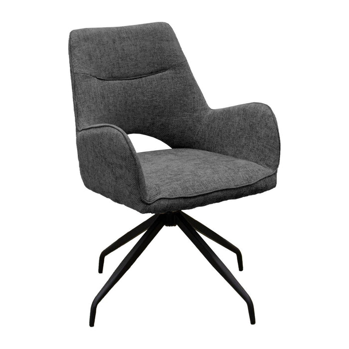 Set di 2 Sedie Brigitte, Grigio, Ciniglia, 58x74x86 cm, Seven Design