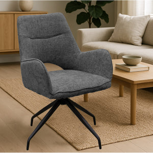 Set di 2 Sedie Brigitte, Grigio, Ciniglia, 58x74x86 cm, Seven Design