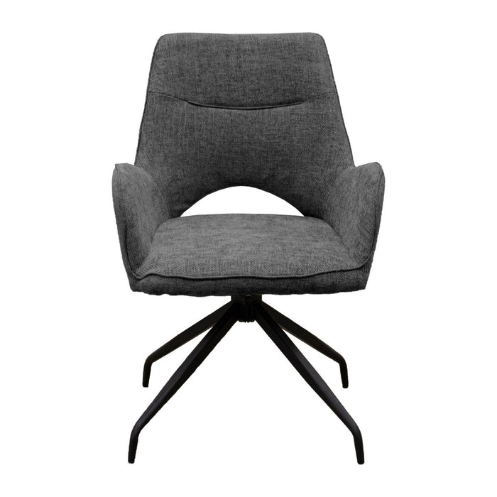 Set di 2 Sedie Brigitte, Grigio, Ciniglia, 58x74x86 cm, Seven Design