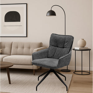 Set di 2 Sedie Ketty, Grigio, Ciniglia, 57x61x88 cm, Seven Design