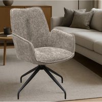 Set di 2 Sedie Liz, Tortora, Ciniglia, 55x65x91 cm, Seven Design