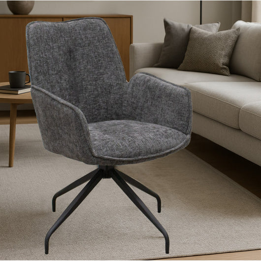 Set di 2 Sedie Liz, Grigio, Ciniglia, 55x65x91 cm, Seven Design