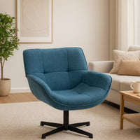 Poltrona Odette, Blu, Tela, 72x80x82 cm, Seven Design