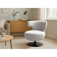 Poltrona Pauline, Bianco, Tela, 67x76x76 cm, Seven Design