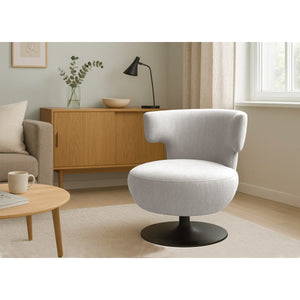 Poltrona Pauline, Bianco, Tela, 67x76x76 cm, Seven Design