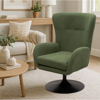 Poltrona Claire, Verde, Velluto, 72x81x97 cm, Seven Design