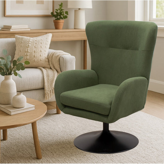 Poltrona Claire, Verde, Velluto, 72x81x97 cm, Seven Design