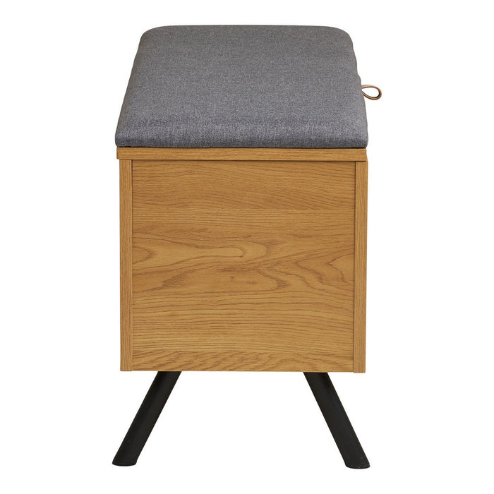 Panca con Portaoggetti Barco, Marrone, Truciolare Melaminico, 92x33x48 cm, Seven Design