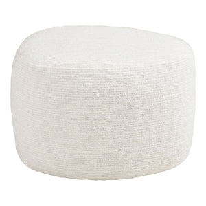 Pouf Hilo, Bianco, Tessuto, 55x40x39 cm, Seven Design
