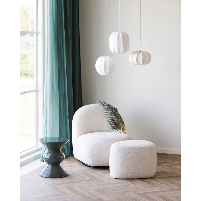 Pouf Hilo, Bianco, Tessuto, 55x40x39 cm, Seven Design