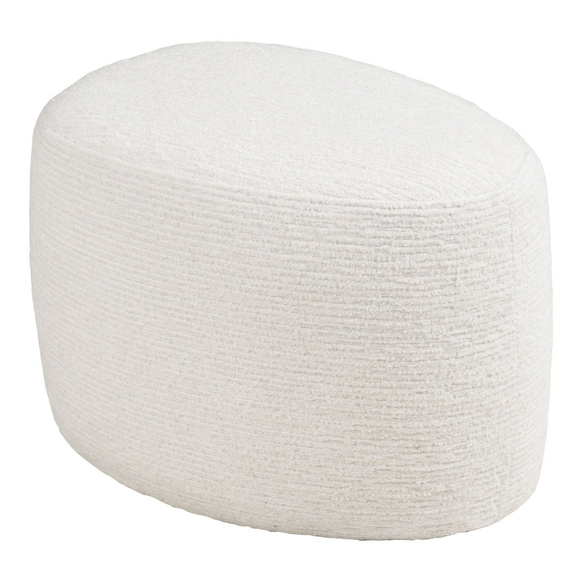 Pouf Hilo, Bianco, Tessuto, 55x40x39 cm, Seven Design