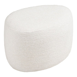 Pouf Hilo, Bianco, Tessuto, 55x40x39 cm, Seven Design