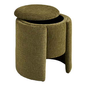 Pouf Walsdorf, Verde, Tessuto, 42x42x43,5 cm, Seven Design