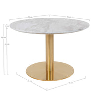Tavolino Bolzano, Oro, Metallo, 70x70x45 cm, Seven Design