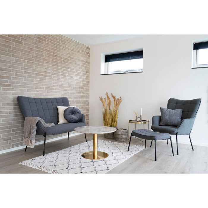 Tavolino Bolzano, Oro, Metallo, 70x70x45 cm, Seven Design