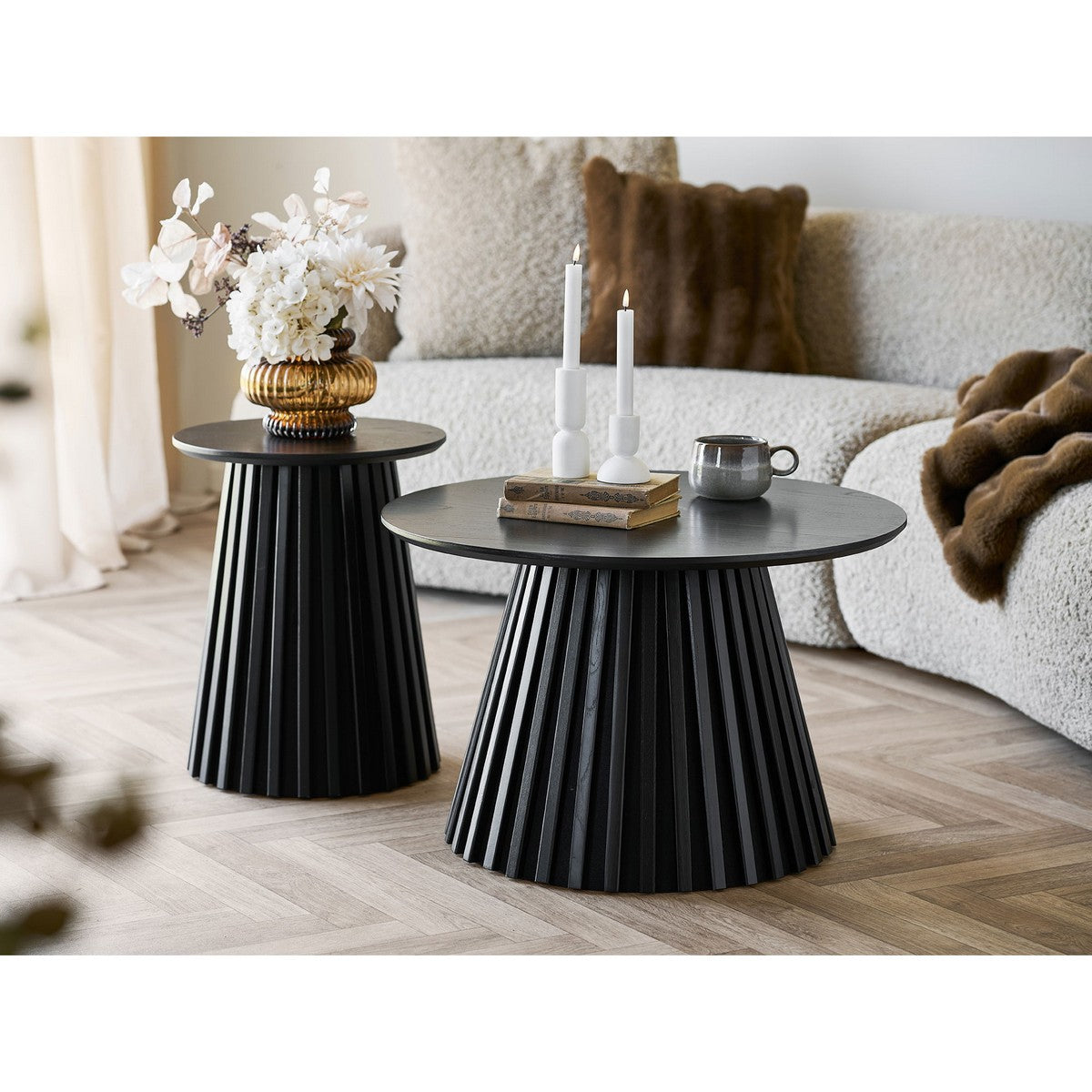 Tavolino Osaka, Nero, Legno, 40x40x50 cm, Seven Design