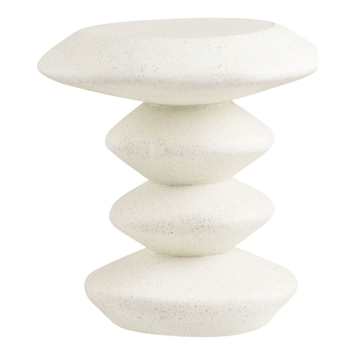 Tavolino Blackburn, Bianco, Fibra di Argilla, 36x36x45,5 cm, Seven Design