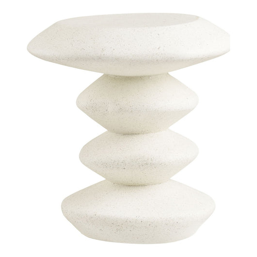 Tavolino Blackburn, Bianco, Fibra di Argilla, 36x36x45,5 cm, Seven Design