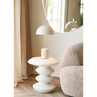 Tavolino Blackburn, Bianco, Fibra di Argilla, 36x36x45,5 cm, Seven Design