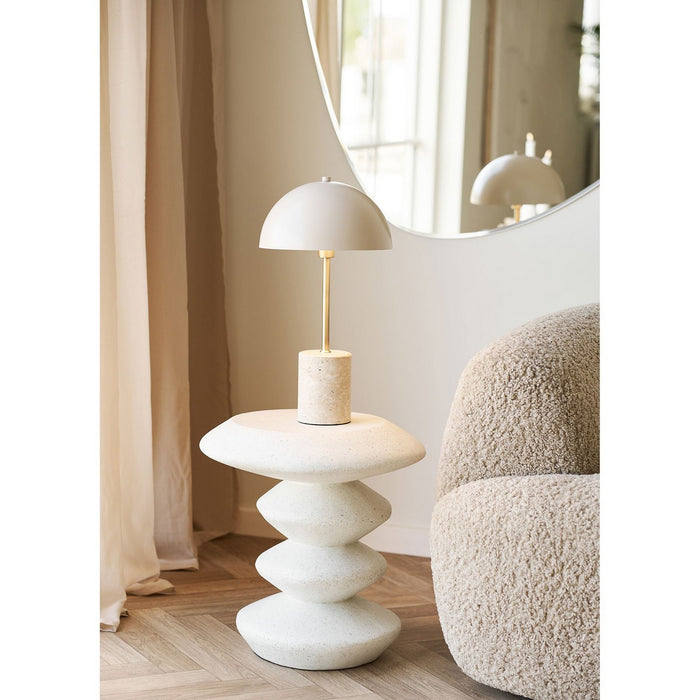 Tavolino Blackburn, Bianco, Fibra di Argilla, 36x36x45,5 cm, Seven Design