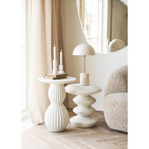 Tavolino Blackburn, Bianco, Fibra di Argilla, 36x36x45,5 cm, Seven Design