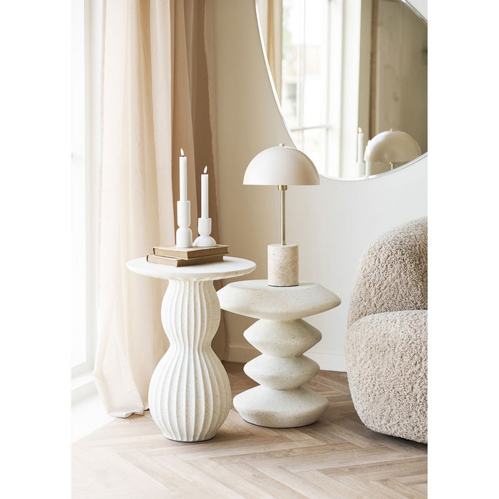 Tavolino Blackburn, Bianco, Fibra di Argilla, 36x36x45,5 cm, Seven Design