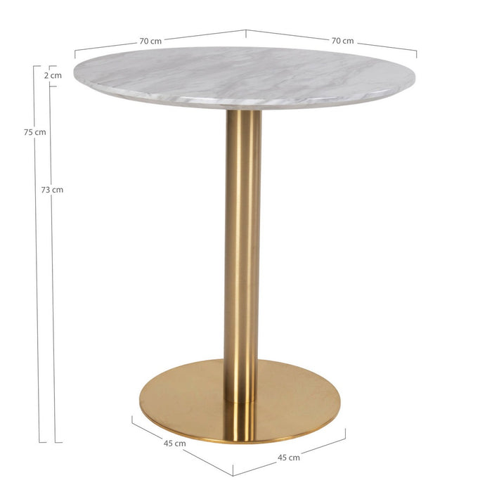 Tavolo Bolzano, Oro, Metallo, 70x70x75 cm, Seven Design