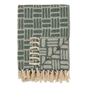 Plaid Adana, Verde, Cotone, 130x180x1 cm, Seven Design