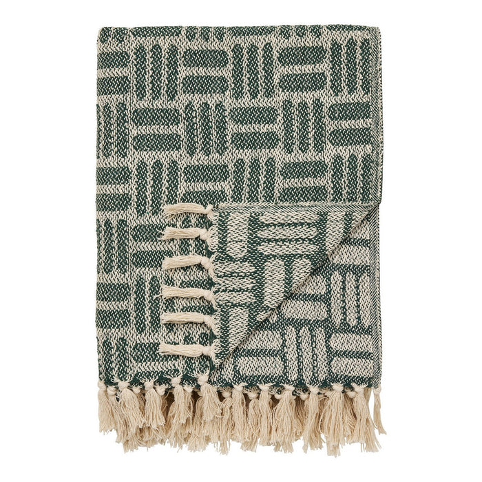 Plaid Adana, Verde, Cotone, 130x180x1 cm, Seven Design