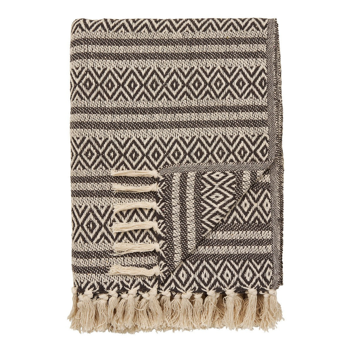 Plaid Adana, Marrone, Cotone, 130x180x1 cm, Seven Design