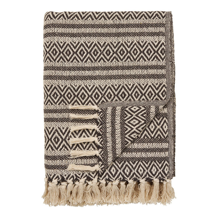 Plaid Adana, Marrone, Cotone, 130x180x1 cm, Seven Design