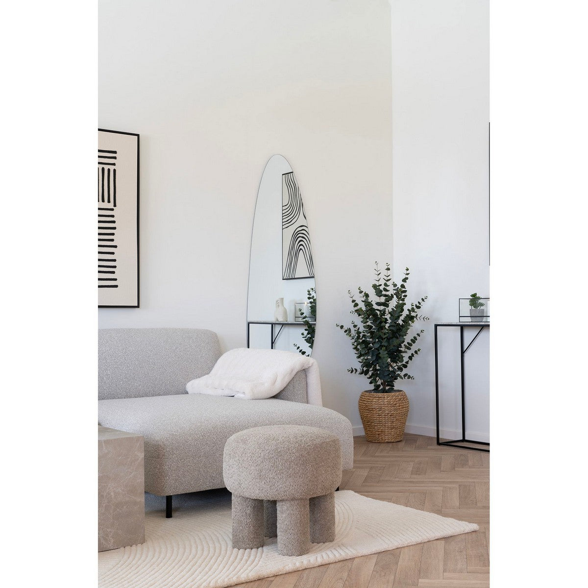 Tappeto Rettangolare Pune, Bianco, Poliestere, 160x230x1 cm, Seven Design