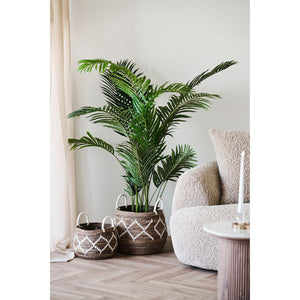 Cesto Portaoggetti Altea, Marrone, Foglie di Banano, 41x41x32 cm, Seven Design