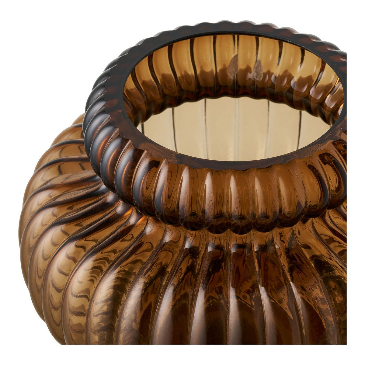 Vaso Decorativo HN3, Marrone, Vetro, 20x20x16 cm, Seven Design