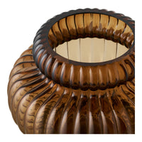 Vaso Decorativo HN3, Marrone, Vetro, 20x20x16 cm, Seven Design