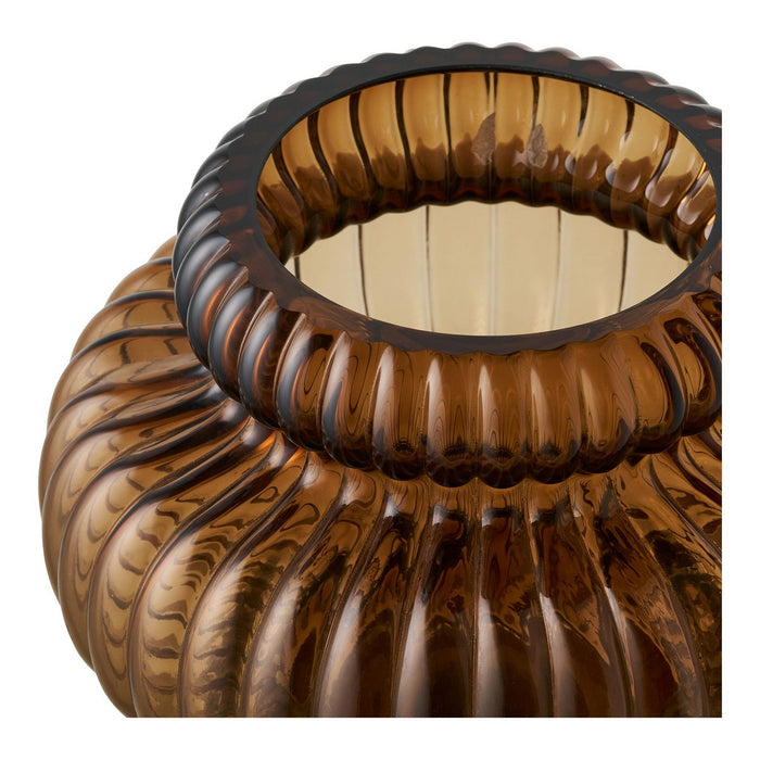 Vaso Decorativo HN3, Marrone, Vetro, 20x20x16 cm, Seven Design
