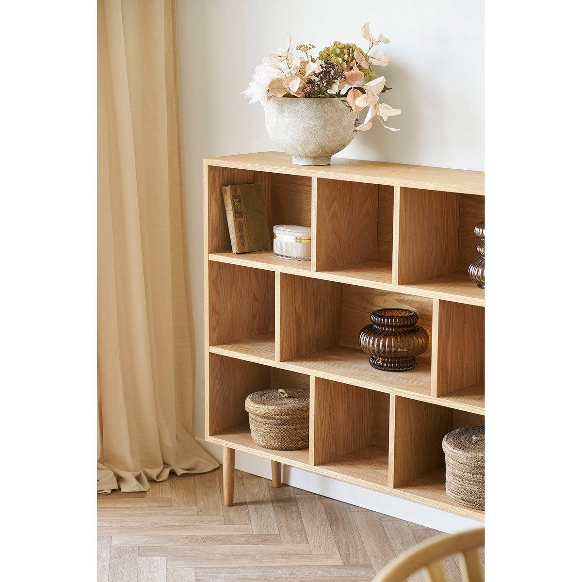 Vaso Decorativo HN3, Marrone, Vetro, 20x20x16 cm, Seven Design