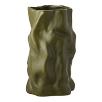Vaso Decorativo HN6, Verde, Ceramica, 15x15x25,5 cm, Seven Design