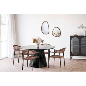 Vaso Decorativo HN7, Beige, Cemento, 20,5x20,5x6 cm, Seven Design