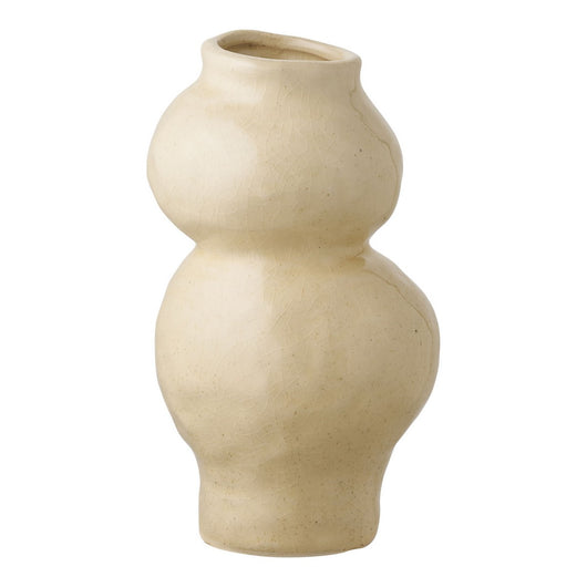 Vaso Decorativo HN10, Beige, Ceramica, 10,5x10,5x19,5 cm, Seven Design