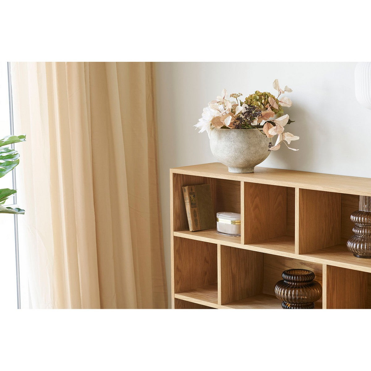 Vaso per Piante HN14, Beige, Ceramica, 26x26x19,5 cm, Seven Design