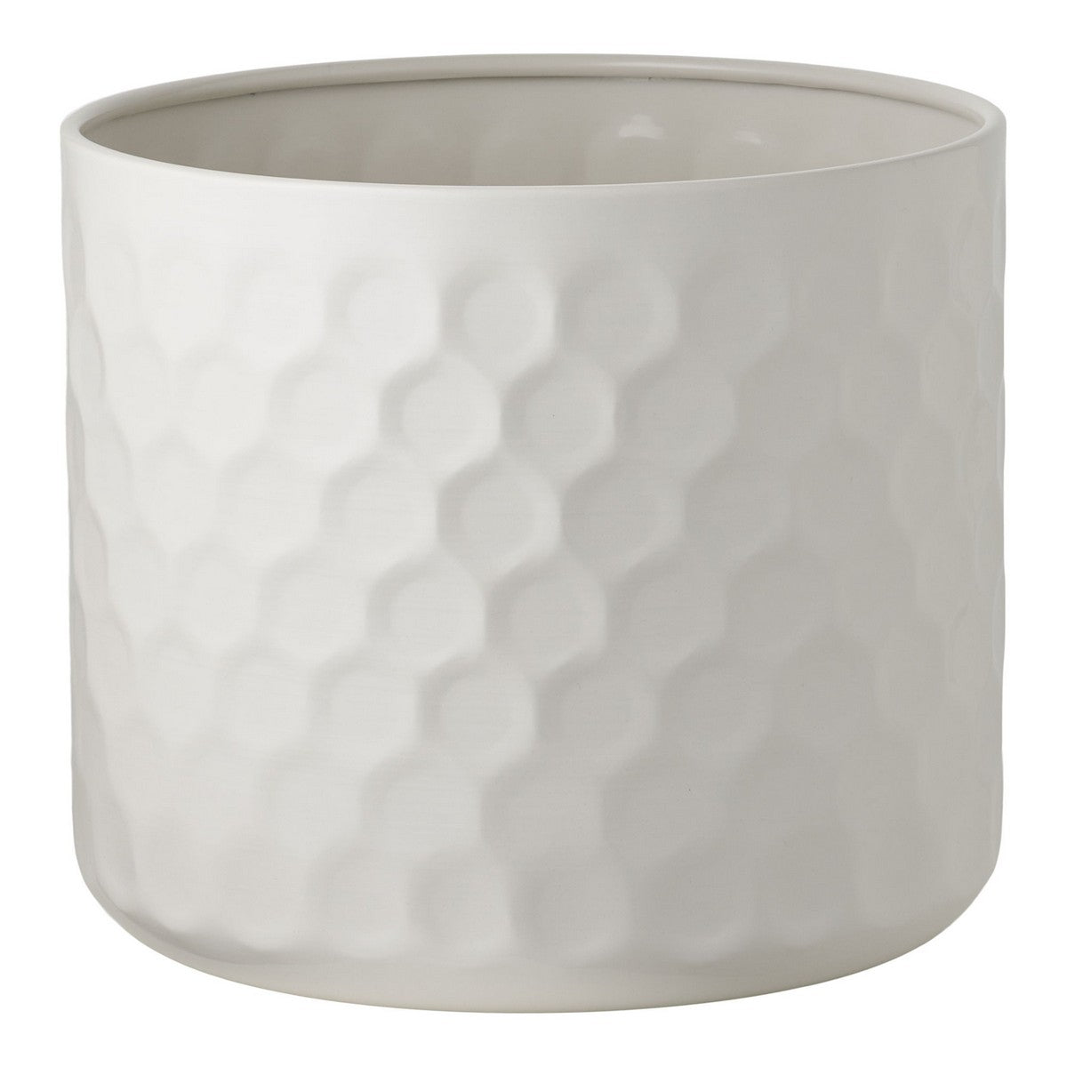 Vaso per Piante HN15, Bianco, Metallo, 24,5x24,5x21 cm, Seven Design