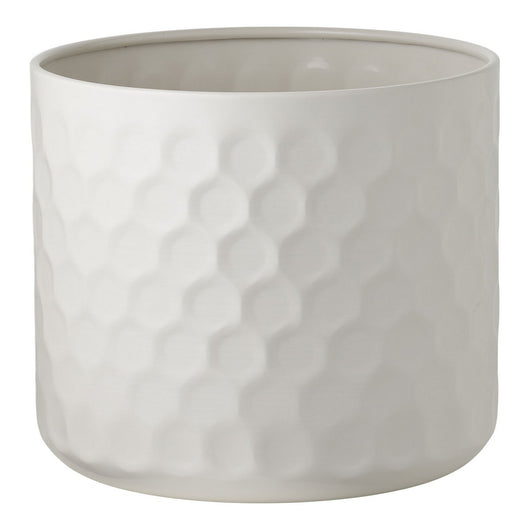 Vaso per Piante HN15, Bianco, Metallo, 24,5x24,5x21 cm, Seven Design