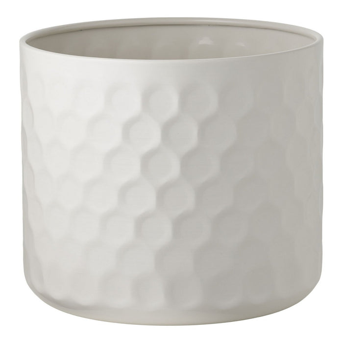 Vaso per Piante HN15, Bianco, Metallo, 24,5x24,5x21 cm, Seven Design
