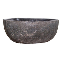 Lavabo Donau, Grigio, Pietra, 35x40x15 cm, Seven Design